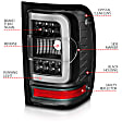2006 Ford Ranger - Driver and Passenger Side Tail Light, With bulb(s), Led, Clear Lens, Black Interior, LED Series