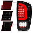 311401 Driver and Passenger Side LED Tail Light, With bulb(s), Smoked Lens, Black Interior, LED Series
