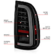 311412 Driver and Passenger Side LED Tail Light, With bulb(s), Smoked Lens, Black Interior, Fleetside, LED Series