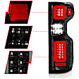 311414 Driver and Passenger Side LED Tail Light, With bulb(s), Clear Lens, Black Interior, LED Series