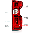 311416 Driver and Passenger Side LED Tail Light, With bulb(s), Red Lens, Chrome Interior, LED Series