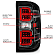 311425 Driver and Passenger Side LED Tail Light, With bulb(s), Clear Lens, Black Interior
