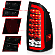 311428 Driver and Passenger Side LED Tail Light, With bulb(s), Smoked Lens, Black Interior