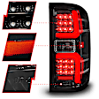 311450 Driver and Passenger Side LED Tail Light, With bulb(s), Clear Lens, Black Interior, OE Replacement Series