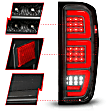 311457 Driver and Passenger Side LED Tail Light, With bulb(s), Clear Lens, Black Interior, OE Replacement Series