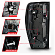 311459 Driver and Passenger Side LED Tail Light, With bulb(s), Clear Lens, Black Interior, OE Replacement Series