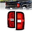 311466 Driver and Passenger Side LED Tail Light, With bulb(s), Red & Clear Lens, Chrome Interior, OE Replacement Series