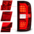 311466 Driver and Passenger Side LED Tail Light, With bulb(s), Red & Clear Lens, Chrome Interior, OE Replacement Series