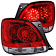 321101 Driver and Passenger Side LED Tail Light, With bulb(s), Red & Clear Lens, Chrome Interior, LED Series