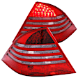 2004 Mercedes Benz S430 - Driver and Passenger Side LED Tail Light, Without bulb(s), Led; W220 Body Type Only, Red & Smoked Lens, Chrome Interior, LED Series