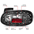 321212 Driver and Passenger Side LED Tail Light, With bulb(s), Clear Lens, Black Interior, LED Series