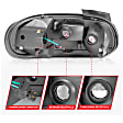 321212 Driver and Passenger Side LED Tail Light, With bulb(s), Clear Lens, Black Interior, LED Series