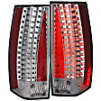 321287 Driver and Passenger Side LED Tail Light, With bulb(s), Clear Lens, Chrome Interior, LED Series