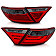 321336 Driver and Passenger Side LED Tail Light, With bulb(s), Red & Smoked Lens, Chrome Interior, LED Series