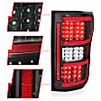321338 Driver and Passenger Side LED Tail Light, With bulb(s), Clear Lens, Black Interior, LED Series