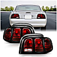 321350 Driver and Passenger Side Halogen Tail Light, Without bulb(s), Clear & Red Lens, Euro Series