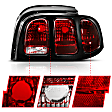 321350 Driver and Passenger Side Halogen Tail Light, Without bulb(s), Clear & Red Lens, Euro Series
