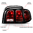 321350 Driver and Passenger Side Halogen Tail Light, Without bulb(s), Clear & Red Lens, Euro Series