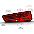 321353 Driver and Passenger Side LED Tail Light, With bulb(s), Red Lens, Black Interior, LED Series