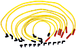 1967 Buick Riviera - Spark Plug Wire, Yellow With Orange Straight Boots, 8mm, Copper Core, For Use With Pre And Post HEI Vehicles, Set of 8, 4000 Series Super Stock Series