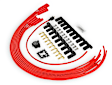 5040R Spark Plug Wire Set - 8mm - Universal - Red Wire With Red Straight Boots