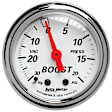 1372 Arctic White Series Gauge, Vac/Boost, 2 1/16in. 30Inhg-20Psi, Mechanical.