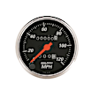 1476 Designer Black Series Gauge, Speedometer, 3 1/8in. 120Mph, Mechanical.