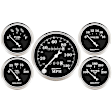 1708 Old Tyme Black Gauge Kit, 5 Pc. 3 1/8in. & 2 1/16in. Mech. Speedometer.