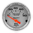 200744-35 Marine Chrome Gauge, Oil Pressure, 2 1/16in. 80Psi, Electric.