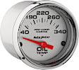 200764-35 Marine Chrome Gauge, Oil Temp, 2 1/16in. 140-300f, Electric.