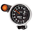 233906 Autogage Series Gauge, Tach, 5in. 10K Rpm, Pedestal W/ Ext. Shift-Lite & Mem, Black.
