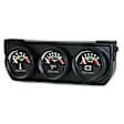 2391 Autogauge Series Gauge Console, Oilp/Wtmp/Volt, 1.5in. 100Psi/280f/18V, Elec Bk Dial, Bk Bzl.