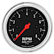 2499 Traditional Chrome Series Gauge, Tachometer, 3 3/8in. 8K Rpm, In-Dash.