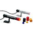3238 Warning Light, Silver Mini Pro-Lite, Incl Red, Yellow, Blue Bulb Boots & Night Cover