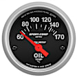 3348-M Sport-Comp Series Gauge, Oil Temp, 2 1/16in. 60-170f, Electric.