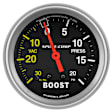 3401 Sport-Comp Series Gauge, Vac/Boost, 2 5/8in. 30Inhg-20Psi, Mechanical.