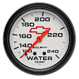 5832-00406 Chevy Red Bowtie Series Gauge, Water Temp, 2 5/8in. 120-240f, Mechanical, White.