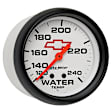 5832-00406 Chevy Red Bowtie Series Gauge, Water Temp, 2 5/8in. 120-240f, Mechanical, White.