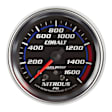 7974 Cobalt Series Gauge, Nitrous Press, 2 5/8in. 1600Psi, Stepper Motor W/ Peak & Warn.