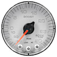 P302218 Spek Series Gauge, Vac/Boost, 2 1/16in. 30Inhg-30Psi, Stepper Mtr W/Pk & Wrn,Slvr/Chrme.