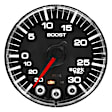 P302318 Spek Series Gauge, Vac/Boost, 2 1/16in. 30Inhg-30Psi, Stepper Mtr W/Pk & Wrn, Blk/Chrme.