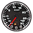 P30231 Spek Series Gauge, Vac/Boost, 2 1/16in. 30Inhg-30Psi, Stepper Mtr W/Pk & Wrn, Blk/Chrme.