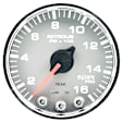 P32021 Spek Series Gauge, Nitrous Press, 2 1/16in. 1600Psi, Stepper Mtr W/Pk & Wrn, Slvr/Chrm.