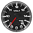P344318 Spek-Pro Series Gauge, Voltmeter, 2 1/16in. 16V, Stepper Motor W/Peak & Warn, Blk/Chrm.