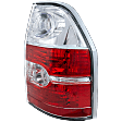 Passenger Side Tail Light, without Bulb, Halogen, Clear and Red Lens