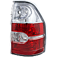 Passenger Side Tail Light, without Bulb, Halogen, Clear and Red Lens