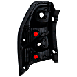 Passenger Side Tail Light, without Bulb, Halogen, Clear and Red Lens