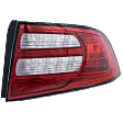 Passenger Side Tail Light, without Bulb, Halogen, Clear and Red Lens, Base Model