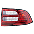 Passenger Side Tail Light, without Bulb, Halogen, Clear and Red Lens, Base Model