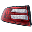 Driver Side Tail Light, without Bulb, Halogen, Clear and Red Lens, Base Model